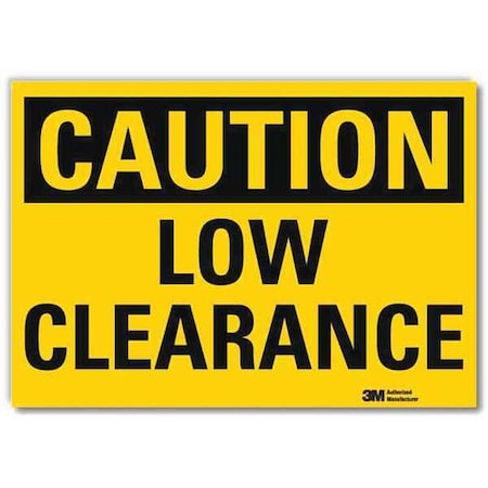 Caution, Low Clearance, 10 in x 14 in, Horizontal Rectangle, Reflective Sheeting, U4-1512-RD_14X10 MPN:U4-1512-RD_14X10