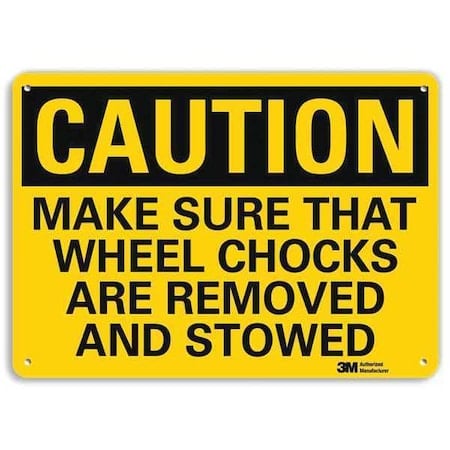 Caution Sign, 10 in H, 14 in W, Aluminum, Horizontal Rectangle, English, U4-1524-NA_14x10 MPN:U4-1524-NA_14x10