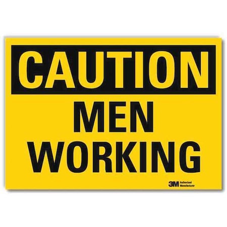 Caution, Men Working, 10 in x 14 in, Horizontal Rectangle, Reflective Sheeting, U4-1525-RD_14X10 MPN:U4-1525-RD_14X10
