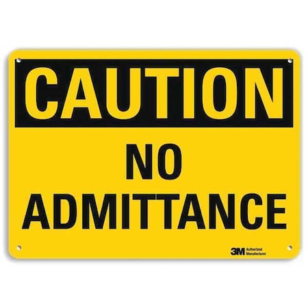 Caution Sign, 7 in H, 10 in W, Plastic, Vertical Rectangle, English, U4-1539-NP_10X7 MPN:U4-1539-NP_10X7