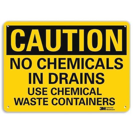 Caution Sign, 7 in H, 10 in W, Plastic, Vertical Rectangle, English, U4-1540-NP_10X7 MPN:U4-1540-NP_10X7