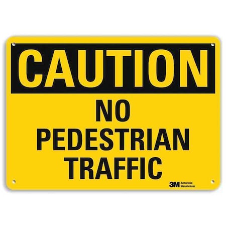 Caution Sign, 10 in H, 14 in W, Aluminum, Horizontal Rectangle, English, U4-1543-NA_14x10 MPN:U4-1543-NA_14x10