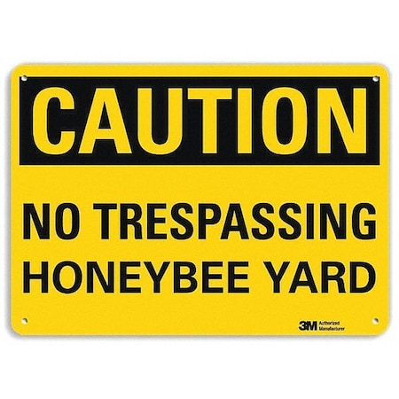 Caution Sign, 7 in H, 10 in W, Aluminum, Vertical Rectangle, English, U4-1555-NA_10x7 MPN:U4-1555-NA_10x7