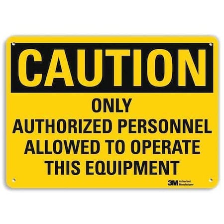 Caution Sign, 7 in H, 10 in W, Aluminum, Vertical Rectangle, English, U4-1565-NA_10x7 MPN:U4-1565-NA_10x7