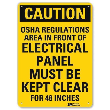Caution Sign, 10 in Height, 7 in Width, Aluminum, Horizontal Rectangle, English MPN:U4-1574-RA_7X10