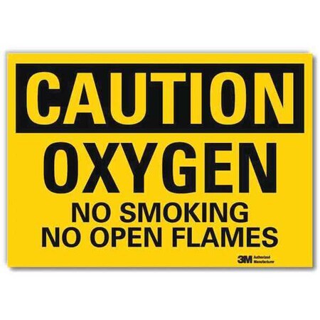 Caution, Oxygen No Smoking No Open Flames, 14 in W x 10 in H, Horizontal Rectangle MPN:U4-1583-RD_14X10