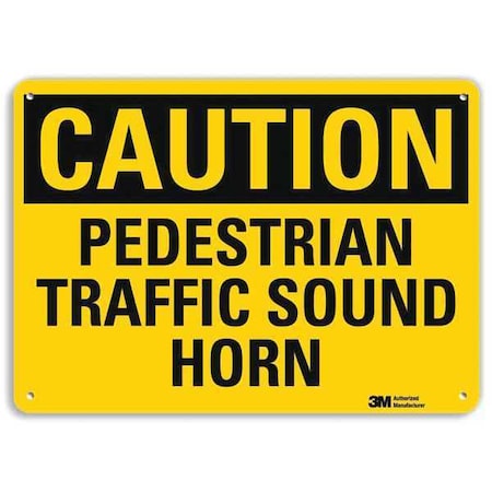 Caution Sign, 10 in H, 14 in W, Plastic, Horizontal Rectangle, English, U4-1584-NP_14X10 MPN:U4-1584-NP_14X10
