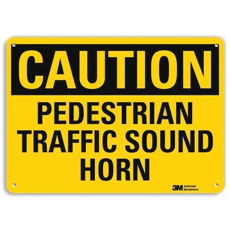 Safety Sign, 7 in H, 10 in W, Plastic, Vertical Rectangle, English, U4-1584-RA_10X7 MPN:U4-1584-RA_10X7