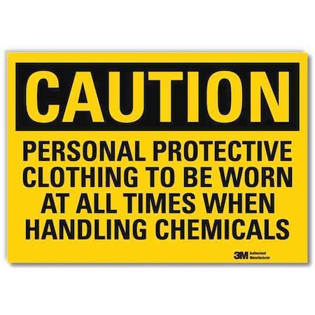 Caution Sign, 5 in Height, 7 in Width, Reflective Sheeting, Horizontal Rectangle, English MPN:U4-1588-RD_7X5
