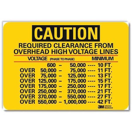 Caution Sign, 7 in Height, 10 in Width, Reflective Sheeting, Vertical Rectangle, English MPN:U4-1625-RD_10X7