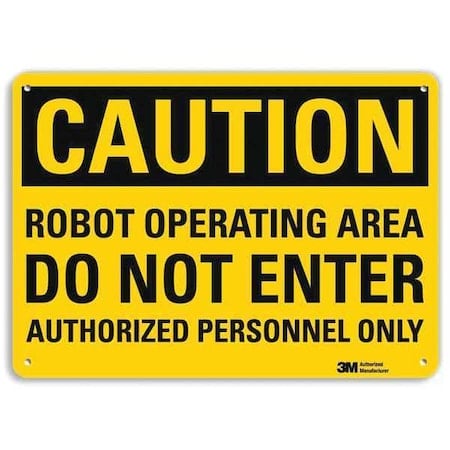 Caution Sign, 10 in Height, 14 in Width, Aluminum, Horizontal Rectangle, English MPN:U4-1634-NA_14x10