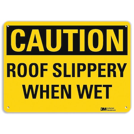 Caution Sign, 10 in H, 14 in W, Plastic, Horizontal Rectangle, English, U4-1635-NP_14X10 MPN:U4-1635-NP_14X10
