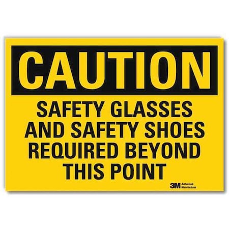 Safety Sign, Safety Shoes Required, 14in W MPN:U4-1644-RD_14X10