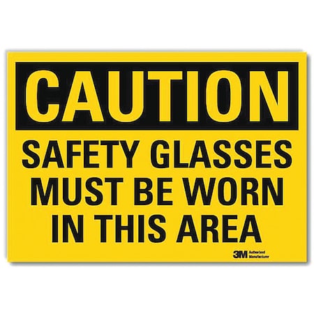 Safety Sign, Safety Glasses, English, 10inW MPN:U4-1646-RD_10X7