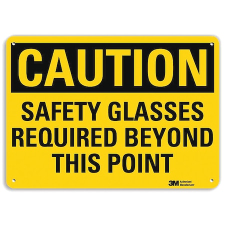 Plastic Caution Sign, 4 Holes, 14