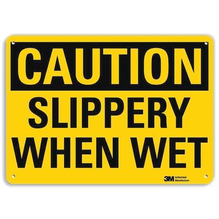 Caution Sign, 10 in H, 14 in W, Plastic, Horizontal Rectangle, English, U4-1671-NP_14X10 MPN:U4-1671-NP_14X10