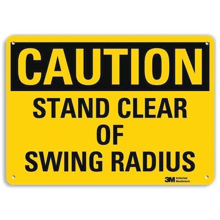 Caution Sign, 10 in Height, 14 in Width, Plastic, Horizontal Rectangle, English MPN:U4-1678-NP_14X10