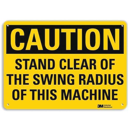 Caution Sign, 10 in H, 14 in W, Aluminum, Horizontal Rectangle, English, U4-1679-NA_14x10 MPN:U4-1679-NA_14x10