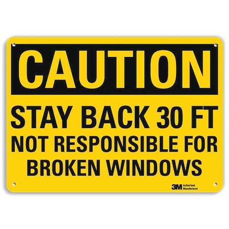 Caution Sign, 10 in H, 14 in W, Plastic, Horizontal Rectangle, English, U4-1686-NP_14X10 MPN:U4-1686-NP_14X10