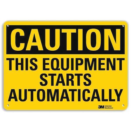 Caution Sign, 10 in Height, 14 in Width, Plastic, Horizontal Rectangle, English MPN:U4-1709-NP_14X10