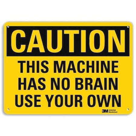 Caution Sign, 10 in Height, 14 in Width, Aluminum, Horizontal Rectangle, English MPN:U4-1710-NA_14x10