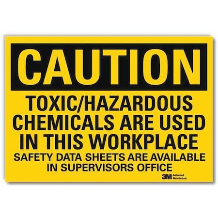 Caution Sign, 5 in H, 7 in W, Horizontal Rectangle, English, U4-1734-RD_7X5 MPN:U4-1734-RD_7X5