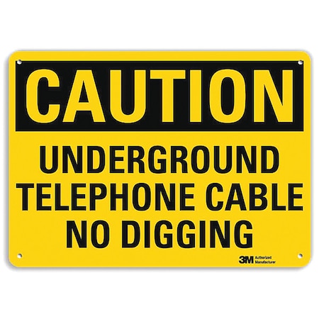 Safety Sign, No Digging, 7 in H x 10 in W MPN:U4-1747-RA_10X7