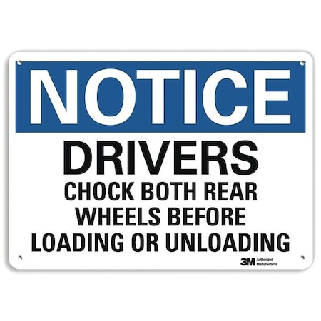 Notice Sign, 10 in H, 14 in W, Aluminum, Horizontal Rectangle, English, U5-1154-NA_14x10 MPN:U5-1154-NA_14x10
