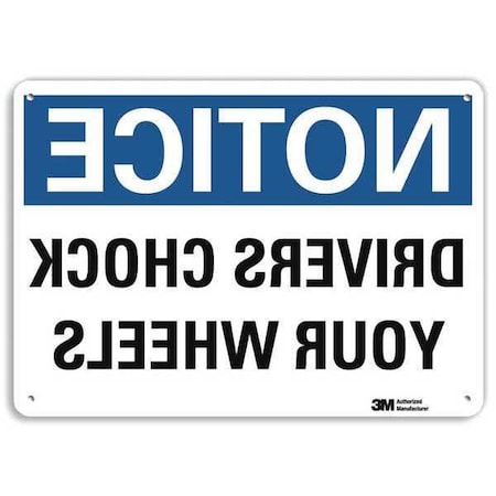 Notice Sign, 7 in H, 10 in W, Plastic, Vertical Rectangle, English, U5-1156-NP_10X7 MPN:U5-1156-NP_10X7