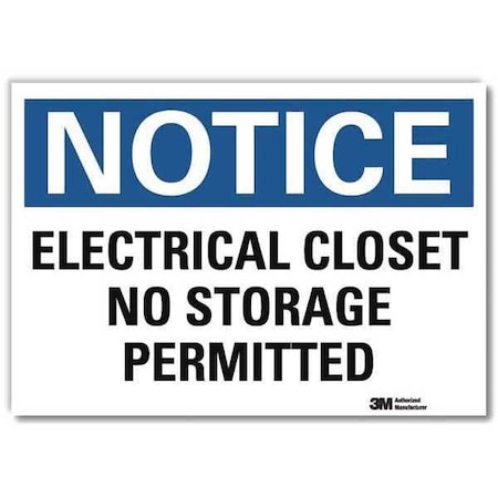 NoticeSign, ReflectSelfAdhVinyl, 7inWx5inH, U5-1168-RD_7X5 MPN:U5-1168-RD_7X5