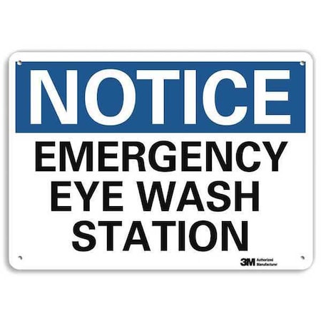 Notice, Emergency Eye Wash Station, 7 in x 10 in, Vertical Rectangle, Plastic, U5-1177-NP_10X7 MPN:U5-1177-NP_10X7