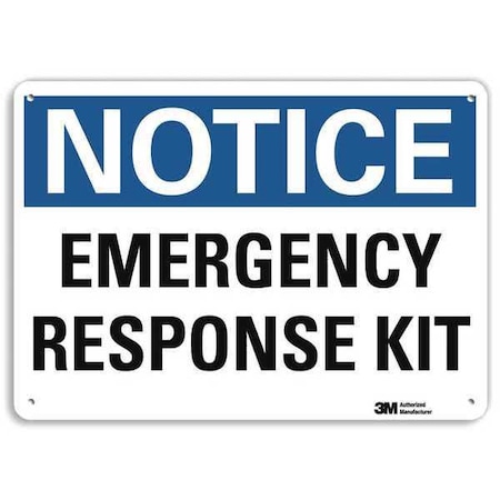 Notice, Emergency Response Kit, 7 in x 10 in, Vertical Rectangle, Plastic, U5-1178-NP_10X7 MPN:U5-1178-NP_10X7