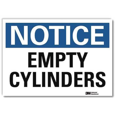 Notice Sign, 5 in H, 7 in W, Horizontal Rectangle, English, U5-1196-RD_7X5 MPN:U5-1196-RD_7X5