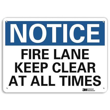 Notice Sign, 7 in H, 10 in W, Aluminum, Vertical Rectangle, English, U5-1222-RA_10X7 MPN:U5-1222-RA_10X7