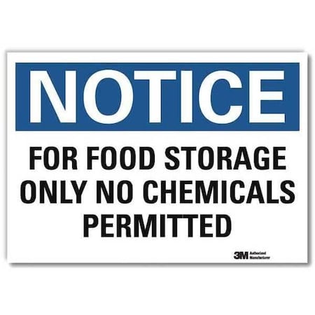 Notice Sign, 5 in H, 7 in W, Horizontal Rectangle, English, U5-1235-RD_7X5 MPN:U5-1235-RD_7X5