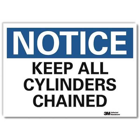 Notice Sign, 5 in H, 7 in W, Horizontal Rectangle, English, U5-1280-RD_7X5 MPN:U5-1280-RD_7X5