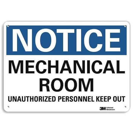 Notice Sign, 7 in H, 10 in W, Plastic, Vertical Rectangle, English, U5-1322-NP_10X7 MPN:U5-1322-NP_10X7