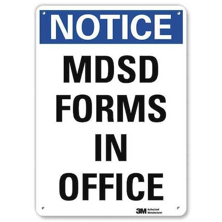 Notice Sign, 10 in Height, 7 in Width, Plastic, Horizontal Rectangle, English MPN:U5-1329-NP_7X10