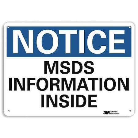 Notice Sign, 10 in x 14 in, Aluminum MPN:U5-1330-NA_14x10