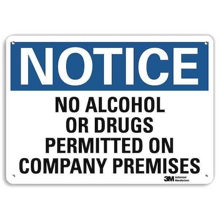 Notice Sign, 10 in H, 14 in W, Aluminum, Horizontal Rectangle, English, U5-1338-NA_14x10 MPN:U5-1338-NA_14x10