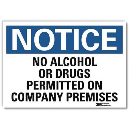 Notice Sign, 7 in H, 10 in W, Reflective Sheeting, Vertical Rectangle, English, U5-1338-RD_10X7 MPN:U5-1338-RD_10X7