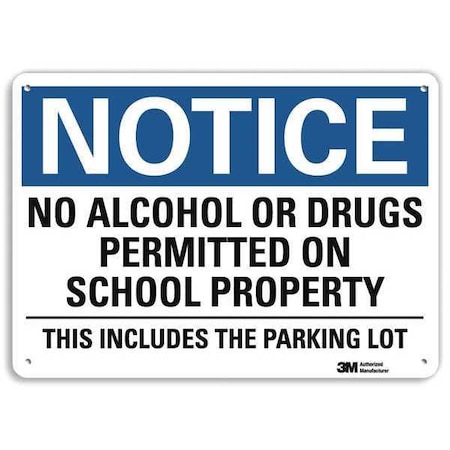 Notice Sign, 7 in H, 10 in W, Plastic, Vertical Rectangle, English, U5-1341-NP_10X7 MPN:U5-1341-NP_10X7