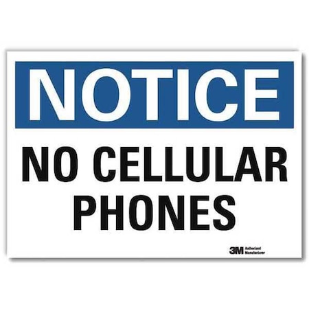 Notice, No Cellular Phones, 10 x 14, Horizontal Rectangle, Reflective Sheeting, U5-1355-RD_14X10 MPN:U5-1355-RD_14X10