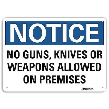 Notice Sign, 7 in H, 10 in W, Plastic, Vertical Rectangle, English, U5-1381-NP_10X7 MPN:U5-1381-NP_10X7
