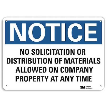 Notice Sign, 7 in H, 10 in W, Aluminum, Vertical Rectangle, English, U5-1412-NA_10x7 MPN:U5-1412-NA_10x7