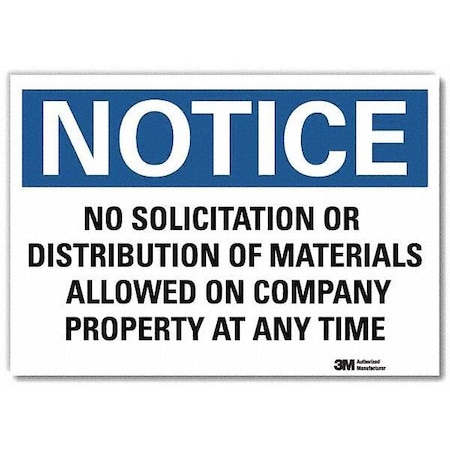 Notice Sign, 10 in H, 14 in W, Reflective Sheeting, Horizontal Rectangle, English, U5-1412-RD_14X10 MPN:U5-1412-RD_14X10