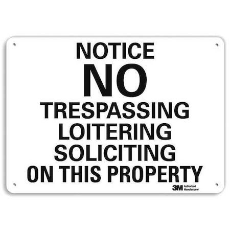 Notice Sign, 7 in H, 10 in W, Aluminum, Vertical Rectangle, English, U5-1420-RA_10X7 MPN:U5-1420-RA_10X7