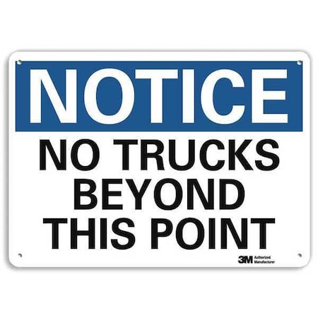 Notice Sign, 7 in H, 10 in W, Plastic, Vertical Rectangle, English, U5-1421-NP_10X7 MPN:U5-1421-NP_10X7