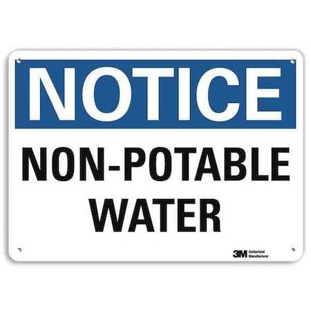 Notice, Non-Potable Water, 7 in x 10 in, Vertical Rectangle, Plastic, U5-1425-NP_10X7 MPN:U5-1425-NP_10X7