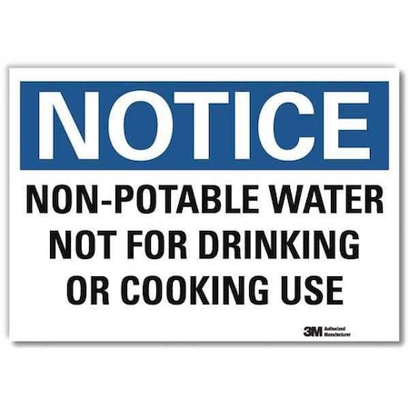 Non-Potable Water Not for Drinking or Cooking Use, 5 in x 7 in, Reflective Sheeting, U5-1426-RD_7X5 MPN:U5-1426-RD_7X5